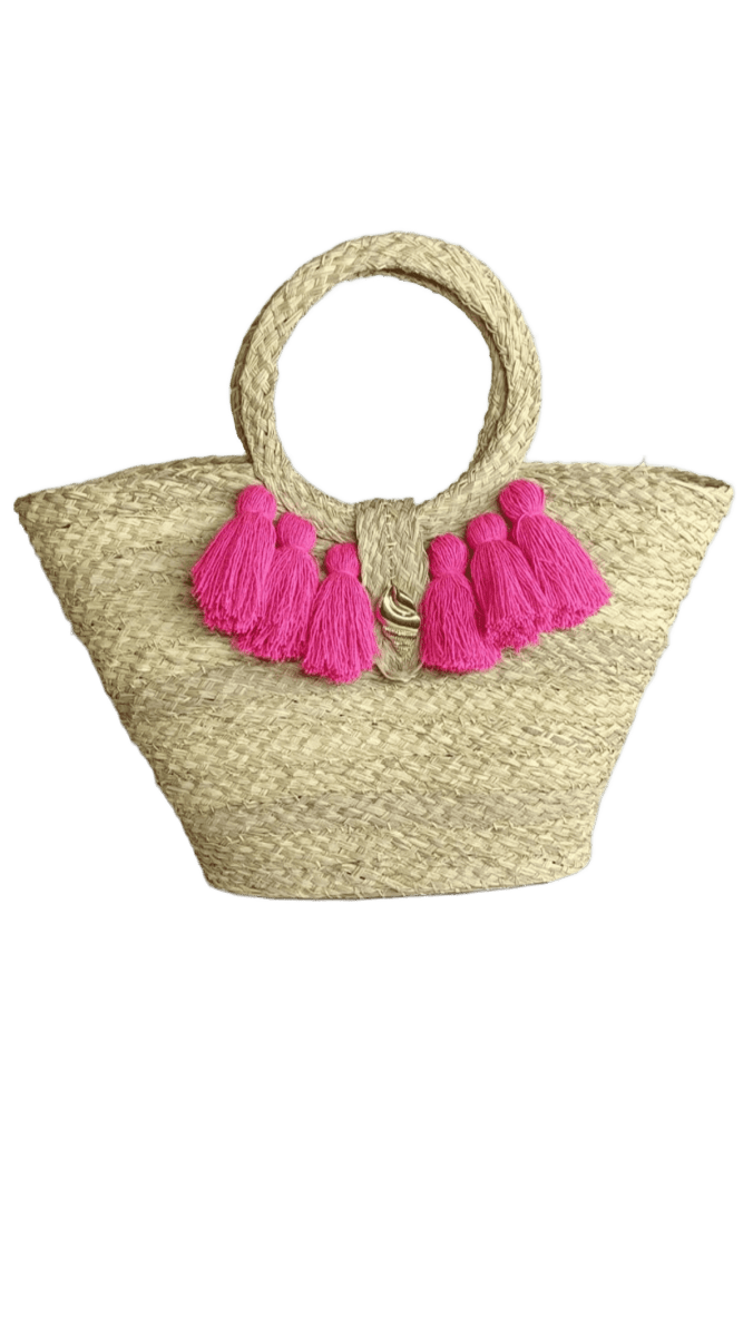 Canasto playero natural aza circulo
