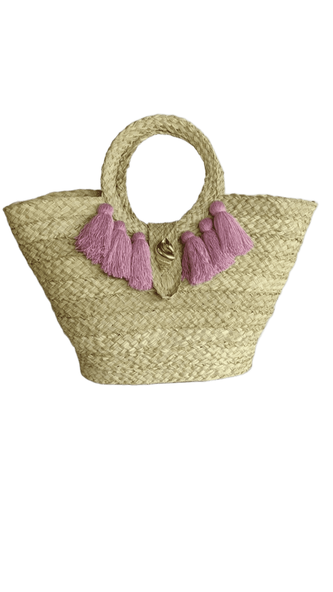 Canasto playero natural aza circulo