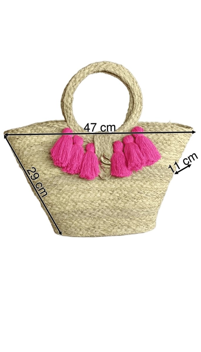 Canasto playero natural aza circulo