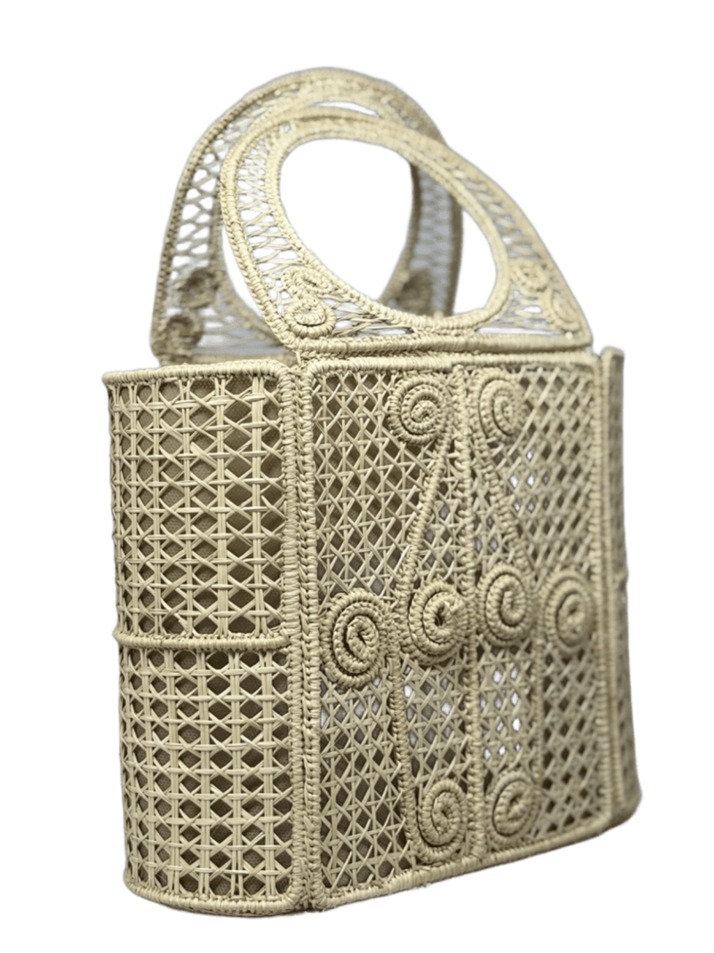 Bolso de perfil elaborado en palma de iraca estilo Ivanka Trump