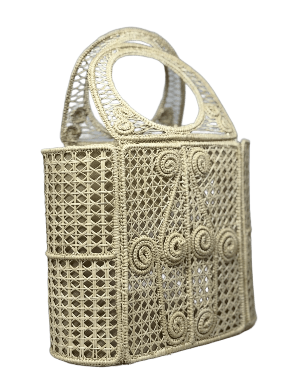 Bolso de perfil elaborado en palma de iraca estilo Ivanka Trump