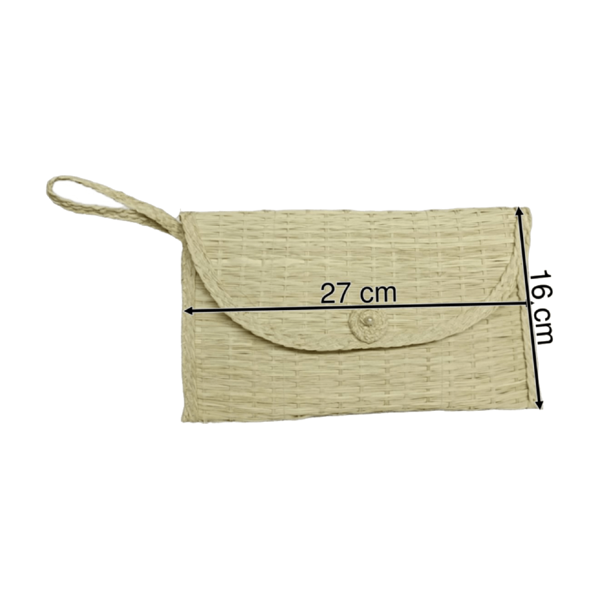 Sobre elaborado en palma de iraca con tejido tipo estera color beige